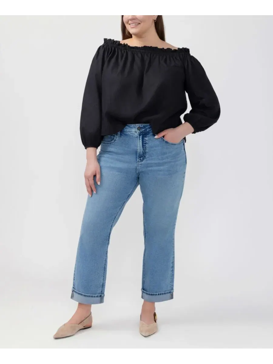 Джинсы прямого кроя с высокой посадкой Avery Plus Size Silver Jeans Co., Bluebelle — изображение 2 из 10