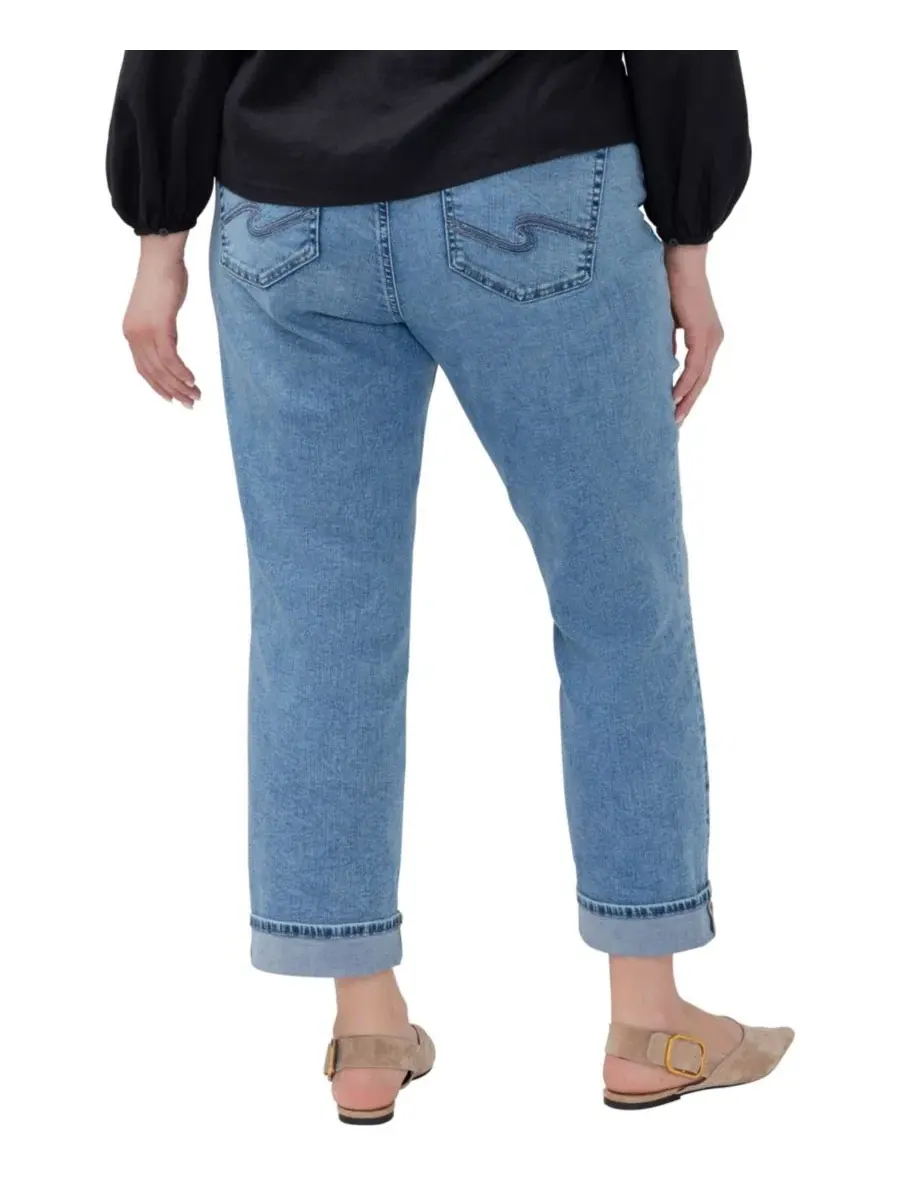 Джинсы прямого кроя с высокой посадкой Avery Plus Size Silver Jeans Co., Bluebelle — изображение 5 из 10