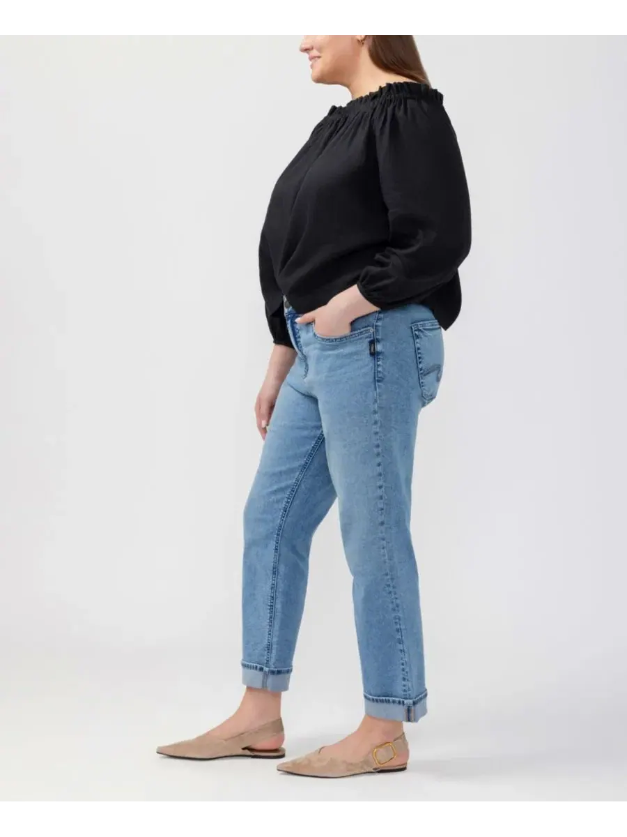 Джинсы прямого кроя с высокой посадкой Avery Plus Size Silver Jeans Co., Bluebelle — изображение 7 из 10