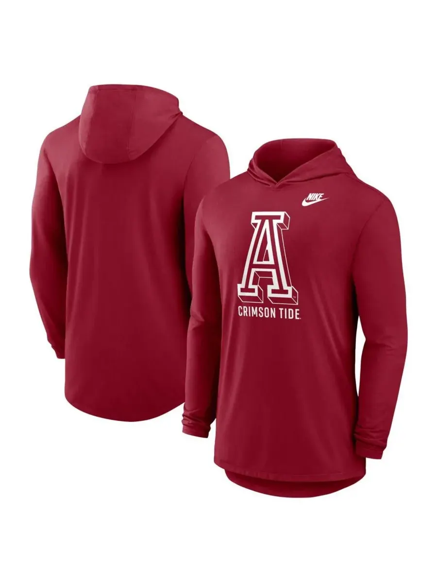 Nike Мужская толстовка с длинными рукавами Crimson Alabama Crimson Tide Legacy Tri-Blend Dri-FIT
