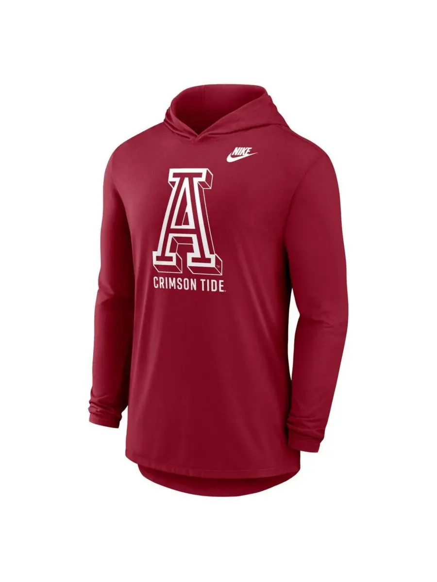 Nike Мужская толстовка с длинными рукавами Crimson Alabama Crimson Tide Legacy Tri-Blend Dri-FIT — изображение 2 из 3