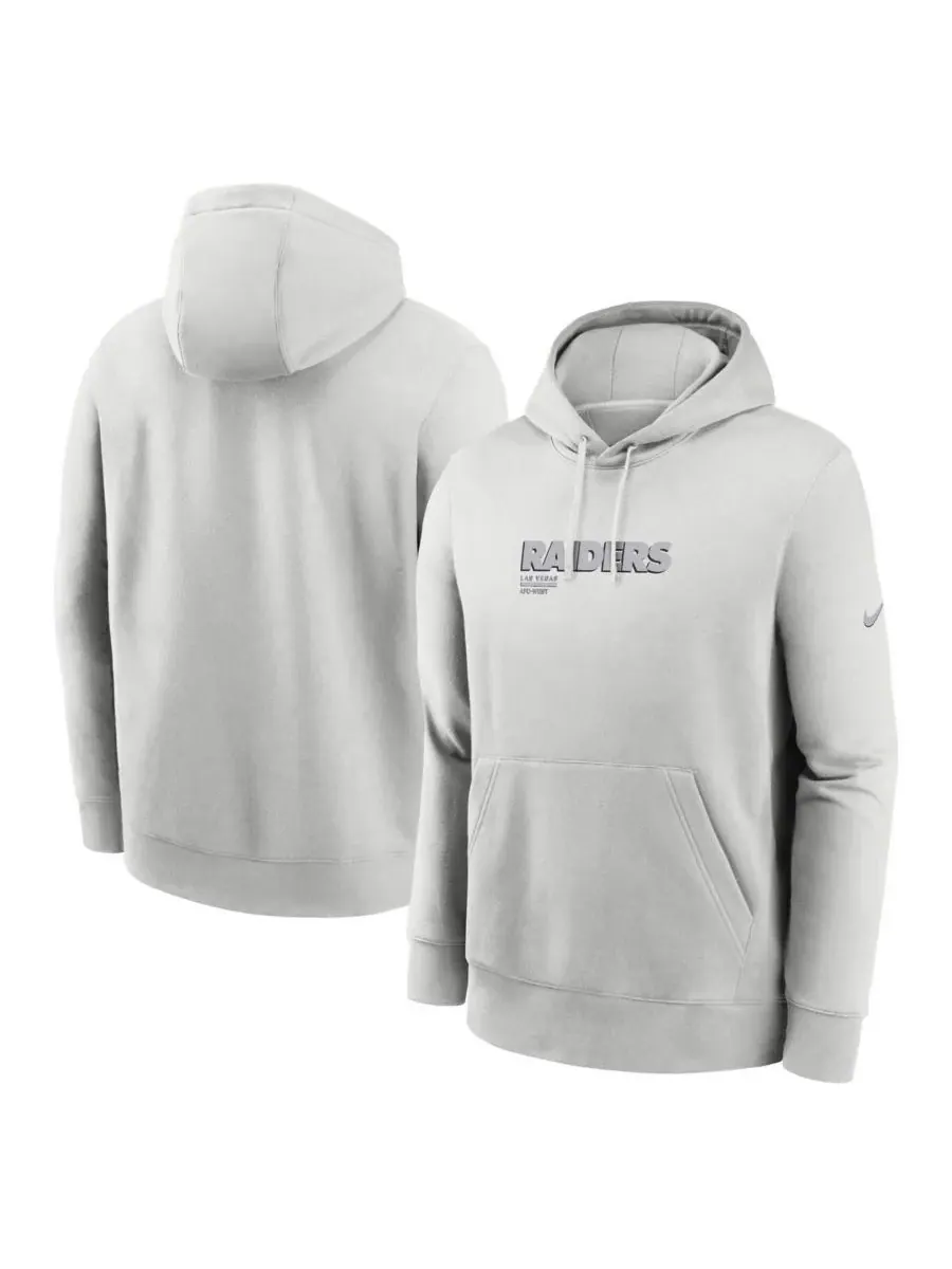 Nike Мужская серая толстовка с капюшоном Las Vegas Raiders Edge Pack из французской махровой ткани
