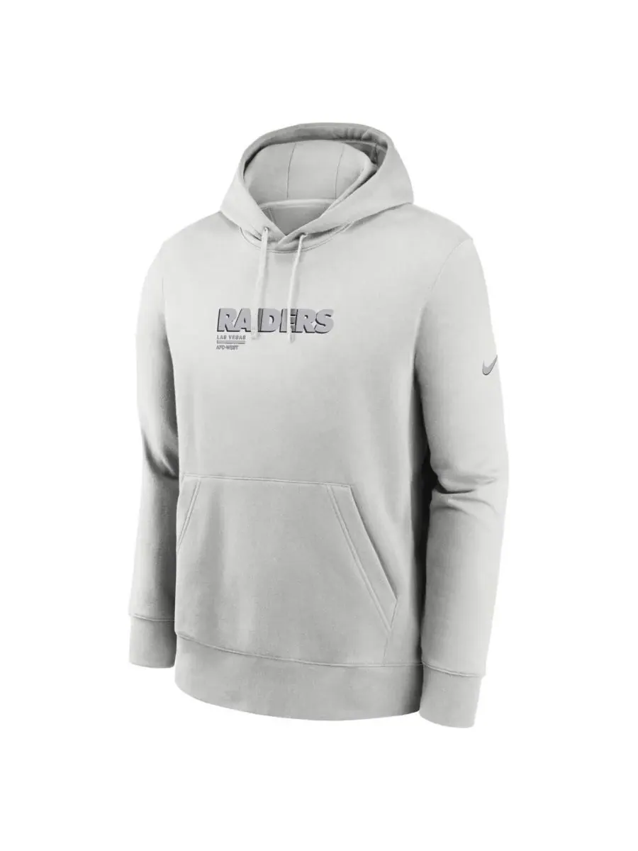 Nike Мужская серая толстовка с капюшоном Las Vegas Raiders Edge Pack из французской махровой ткани — изображение 2 из 3
