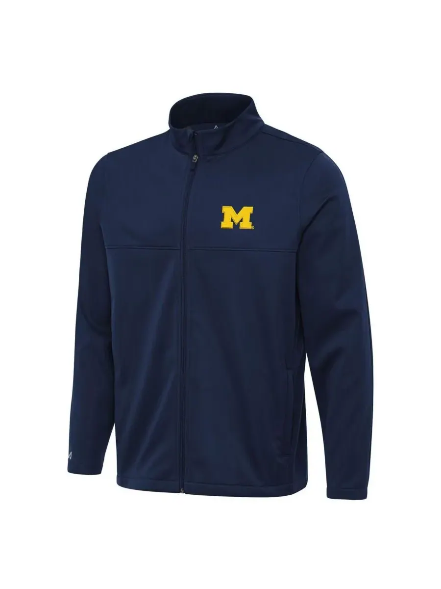 Antigua Мужская темно-синяя куртка для гольфа Michigan Wolverines Links 2 на молнии