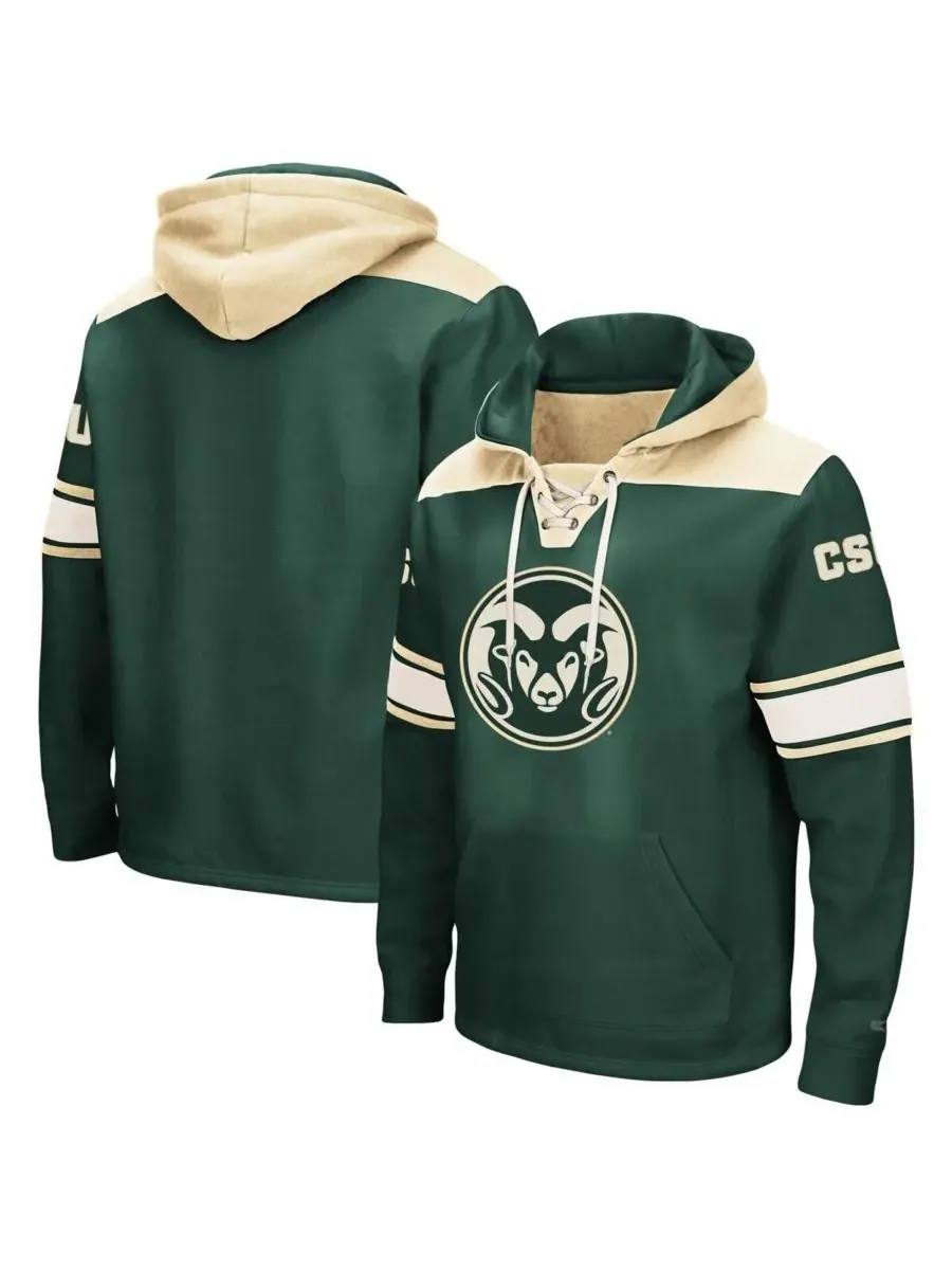 Colosseum Мужская зеленая толстовка с капюшоном на шнуровке Colorado State Rams 2.0
