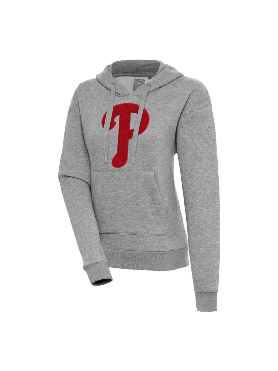 Antigua Женская толстовка с капюшоном серого цвета с символикой команды Philadelphia Phillies