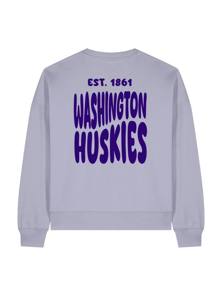 Свитшот женский с принтом Washington Huskies Cloud Uscape Apparel — изображение 3 из 4, фиолетовый