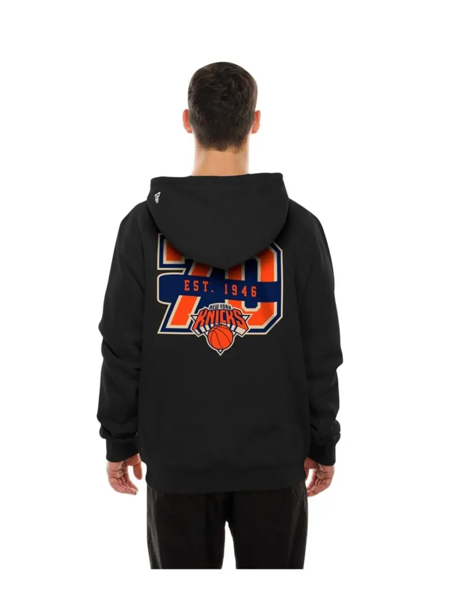 Худи с принтом New York Knicks Front Back Logo New Era — изображение 4 из 4, черный