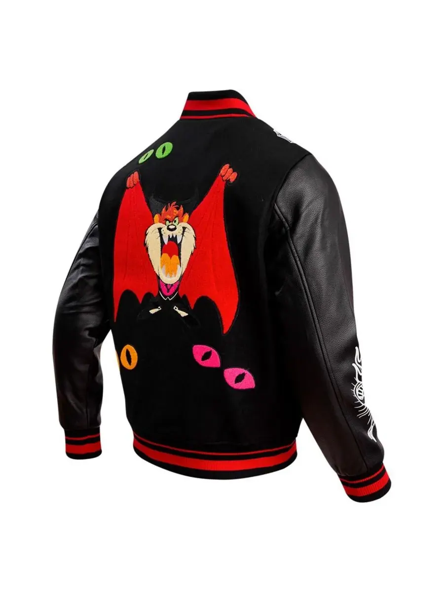 Freeze Max Мужская черная куртка-бомбер Looney Tunes Taz Dracula с застежкой на кнопках — изображение 4 из 4, черный