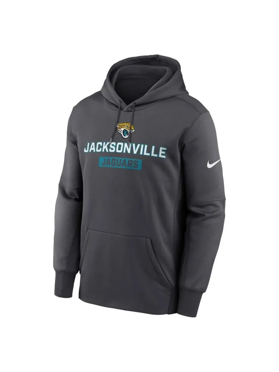 Nike Мужская толстовка с капюшоном "Jacksonville Jaguars Toss Sweep Performance" цвета антрацит — изображение 2 из 3, серый
