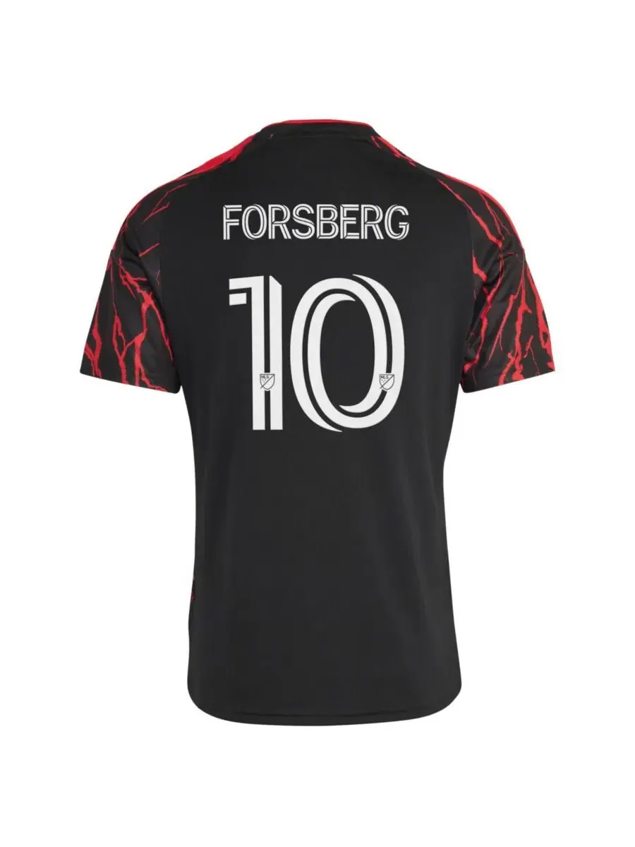 Футболка Emil Forsberg New York Red Bulls 2026 The Rooted Kit Replica Jersey adidas — изображение 2 из 3, черный