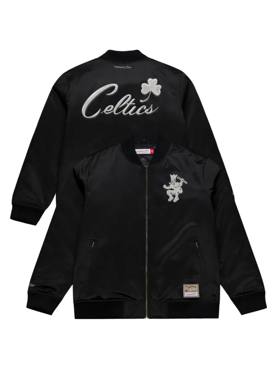 Куртка-бомбер из сатина Mitchell & Ness