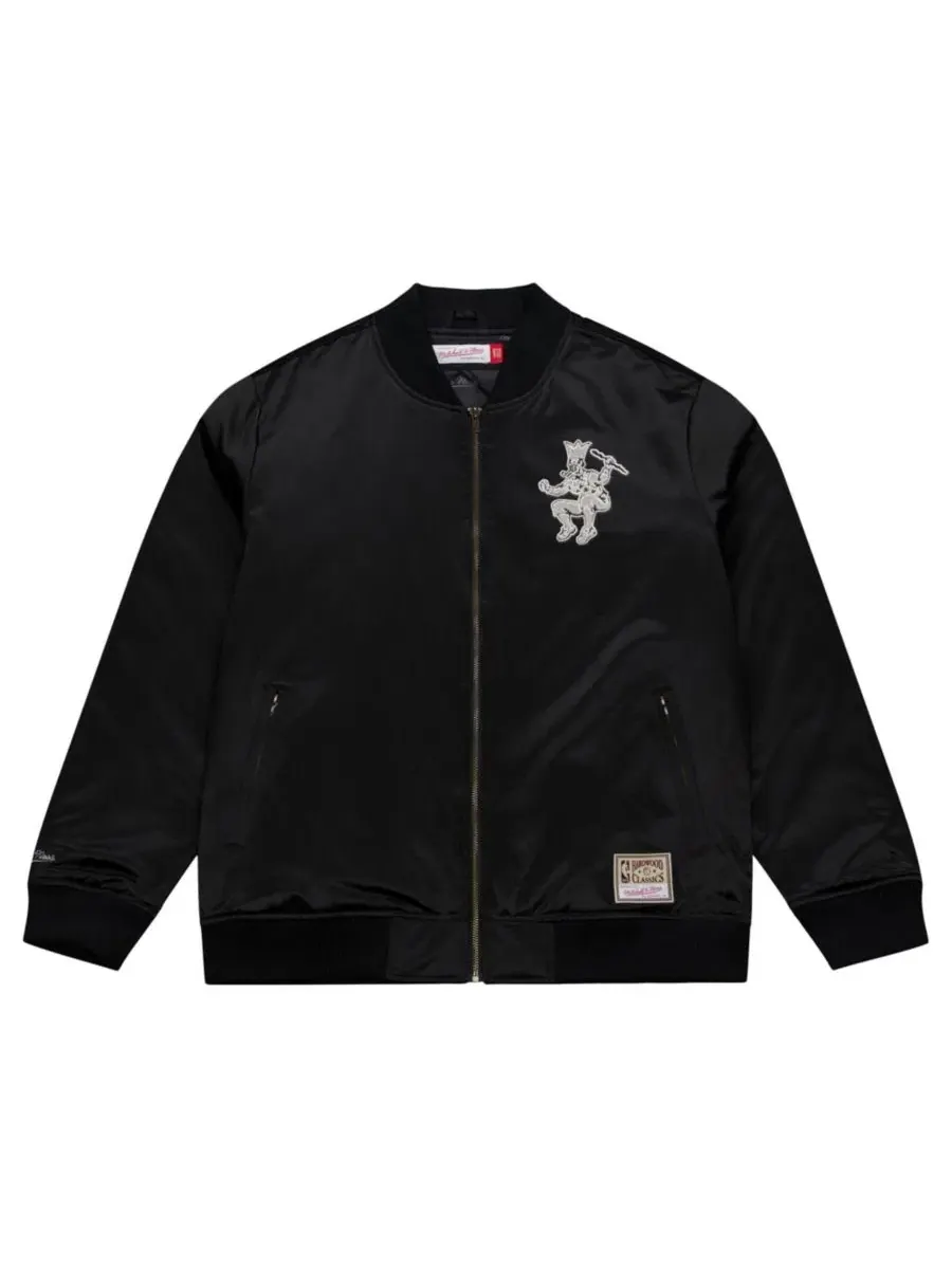 Куртка-бомбер из сатина Mitchell & Ness — изображение 4 из 5, черный