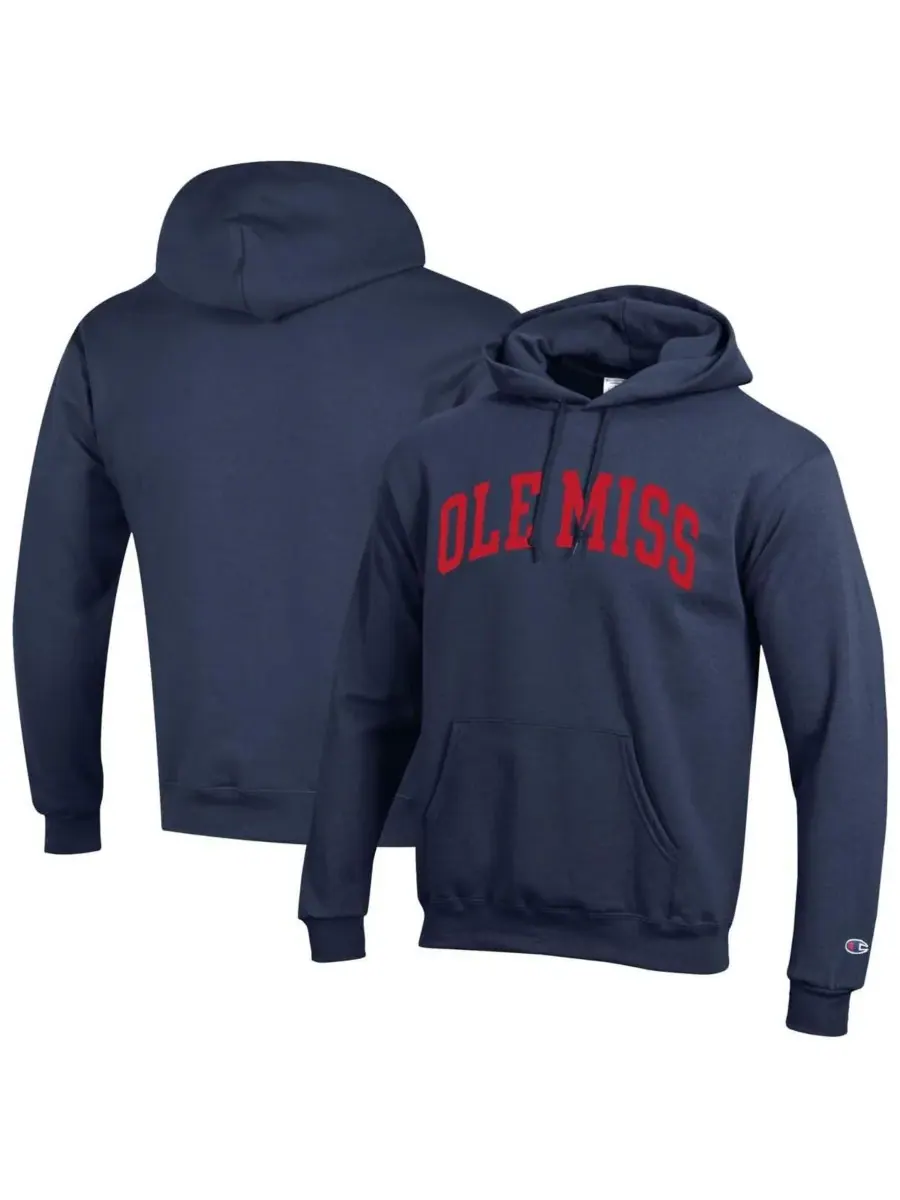 Champion Мужская темно-синяя толстовка с капюшоном из флиса Ole Miss Rebels Basic Arch