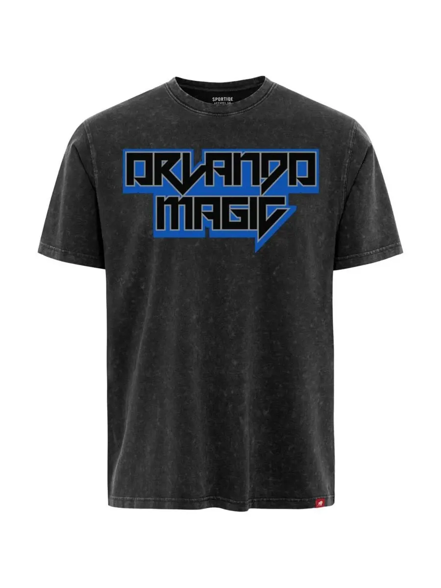 Sportiqe Мужская и женская черная футболка Orlando Magic Rock Roll Collection Angus Premium Mineral — изображение 3 из 3