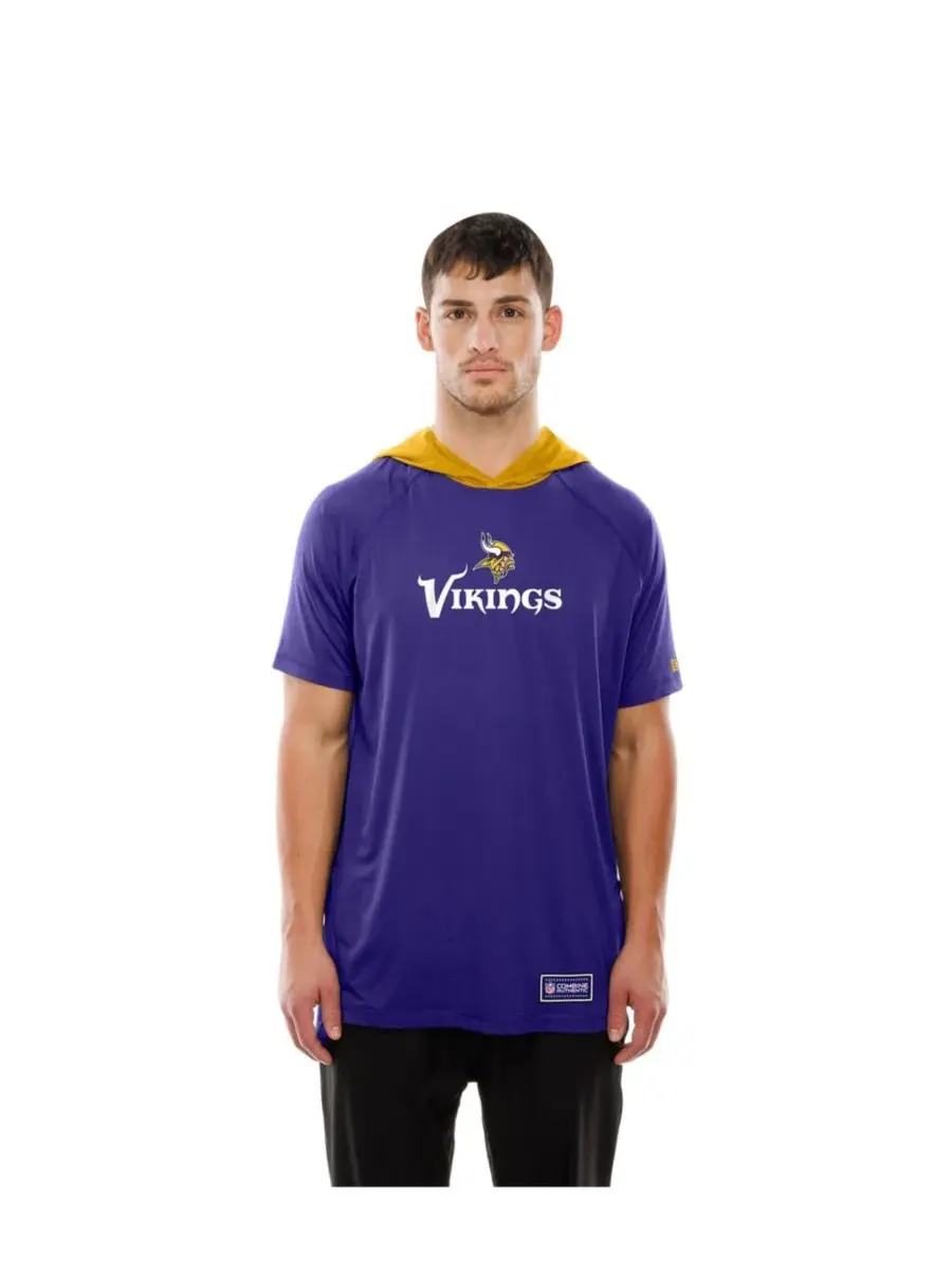 Футболка с капюшоном и рукавом реглан, с принтом, Minnesota Vikings Combine Authentic New Era — изображение 2 из 5