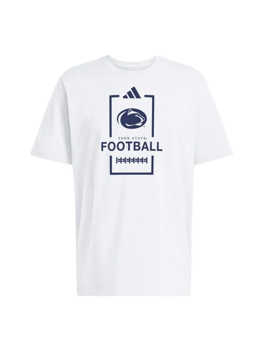 Футболка хлопковая с принтом Penn State Nittany Lions adidas — изображение 3 из 3, белый