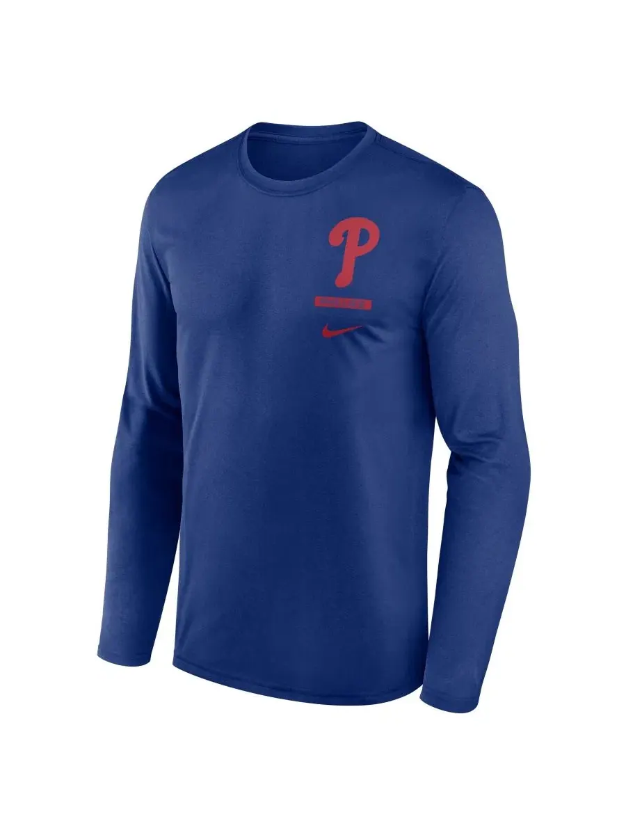 Футболка с длинным рукавом Nike Philadelphia Phillies 2-Hit Legend Dri-FIT — изображение 2 из 5, королевский