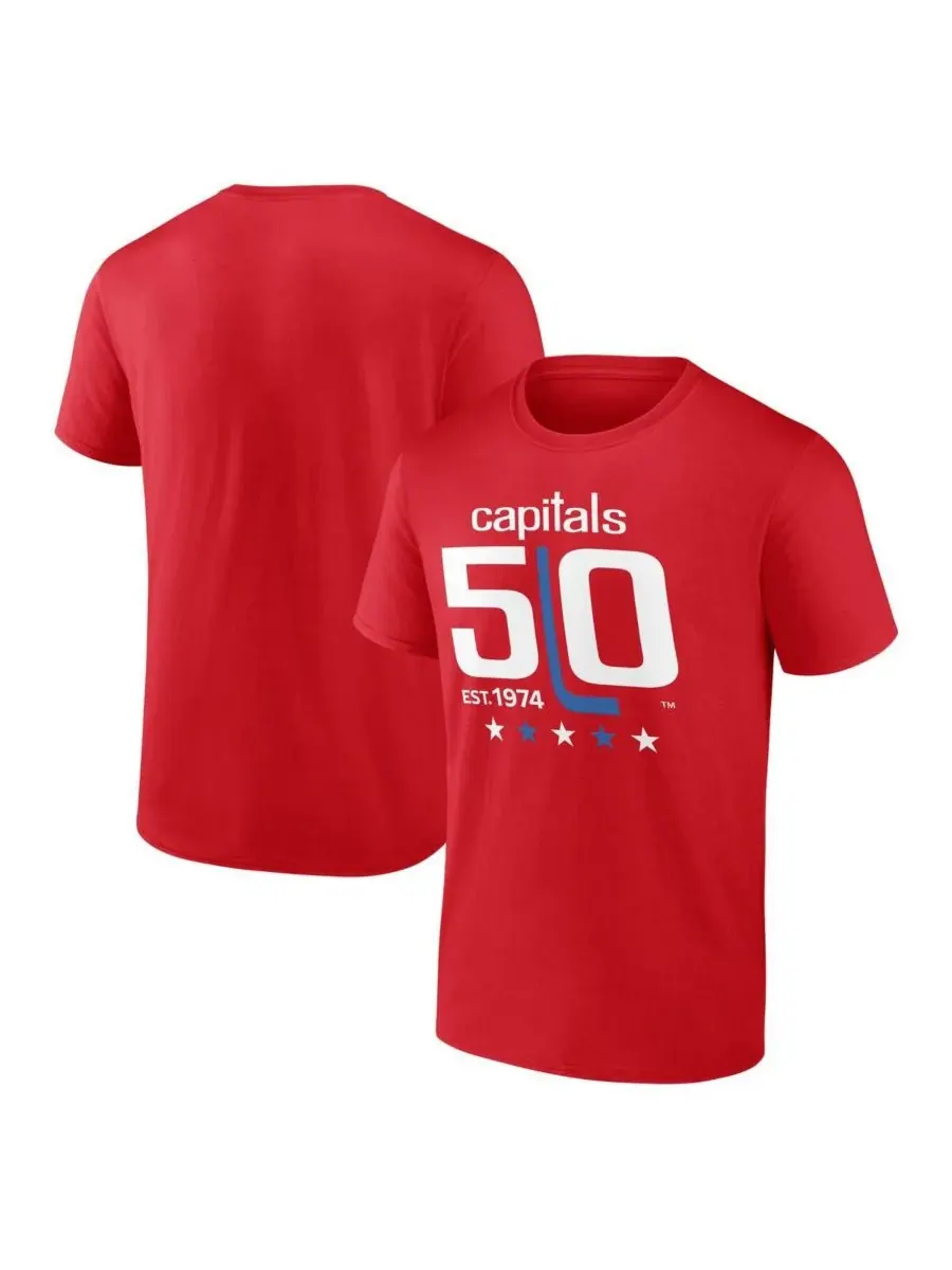 Fanatics Mto Label Мужская красная футболка Washington Capitals, посвященная 50-летию команды