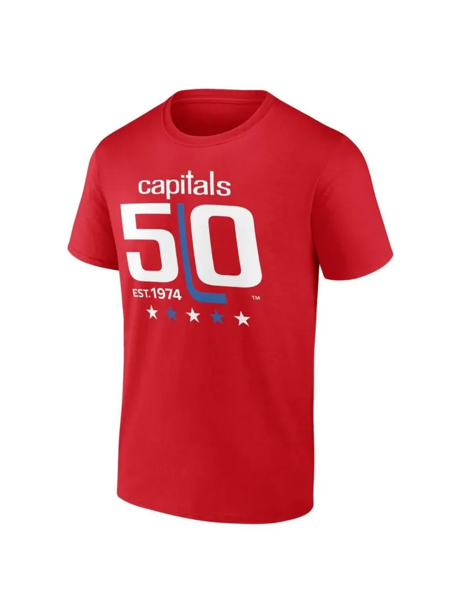 Fanatics Mto Label Мужская красная футболка Washington Capitals, посвященная 50-летию команды — изображение 2 из 3, красный