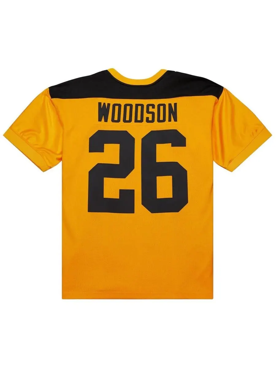 Мужская золотая футболка Rod Woodson Pittsburgh Steelers 1994 года, аутентичная, в стиле ретро, с — изображение 5 из 5