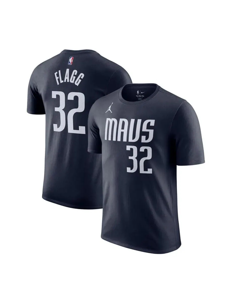 Jordan Мужская футболка Cooper Flagg Navy Dallas Mavericks 2025 NBA Draft First Round Pick