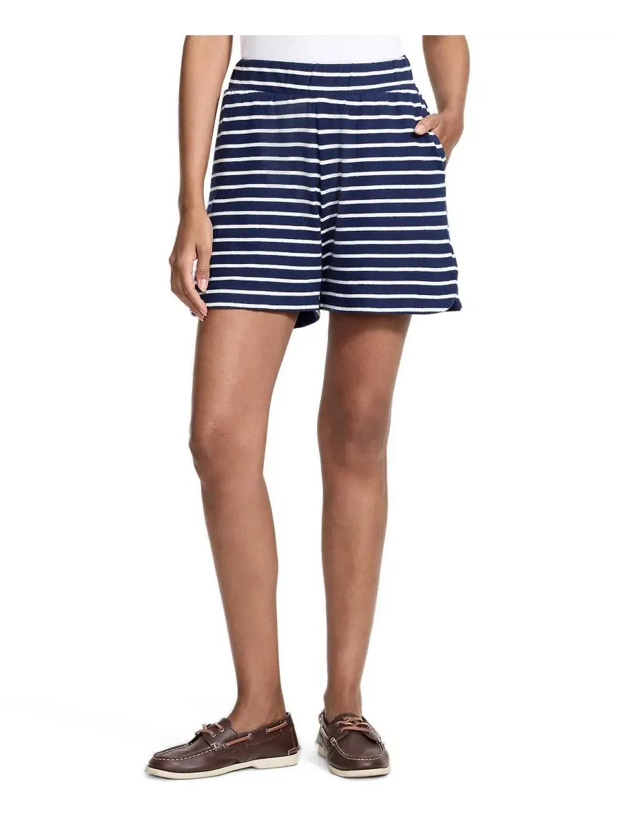 Шорты женские Mariner Pull On 5" Lands' End, Deep Sea Breton Stripe