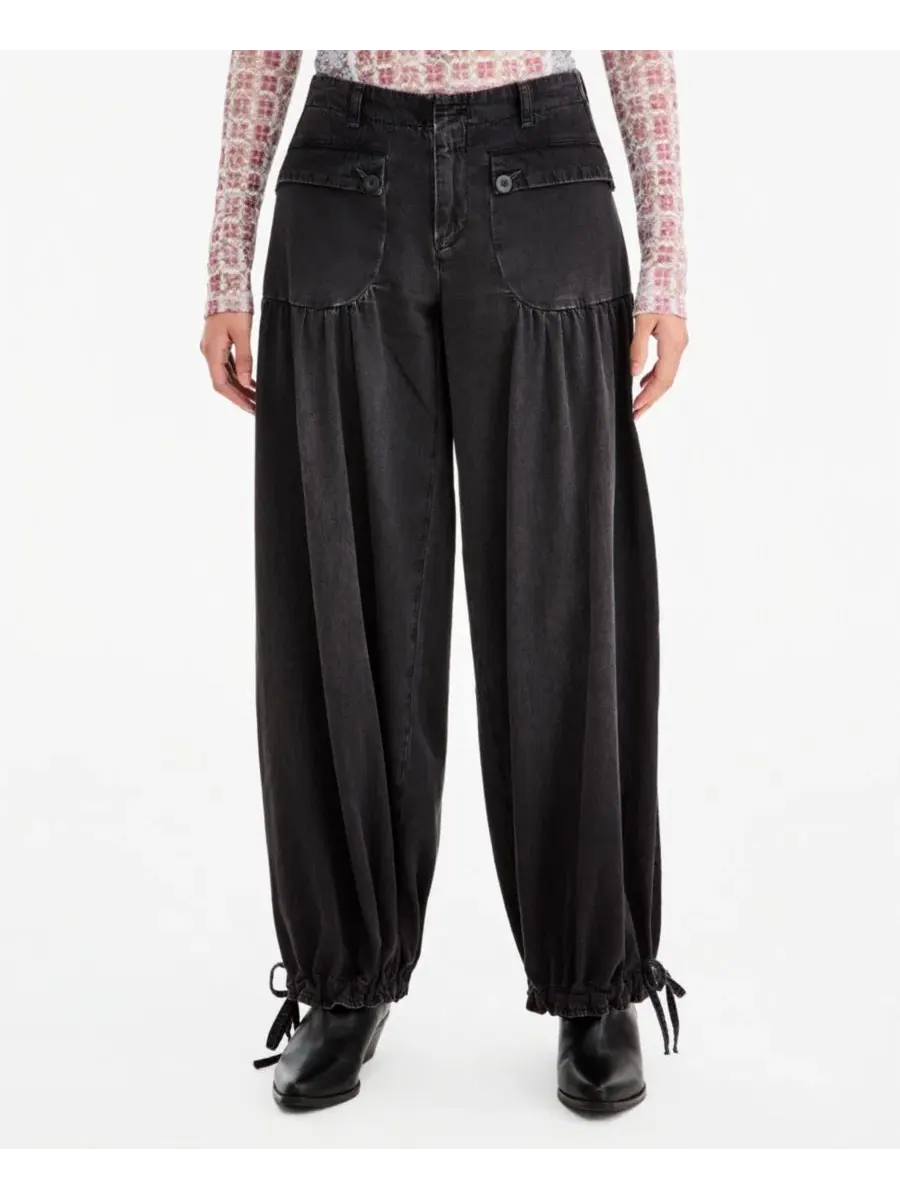 Широкие джинсы с завязками на щиколотках Lotus Free People, Smoke Show