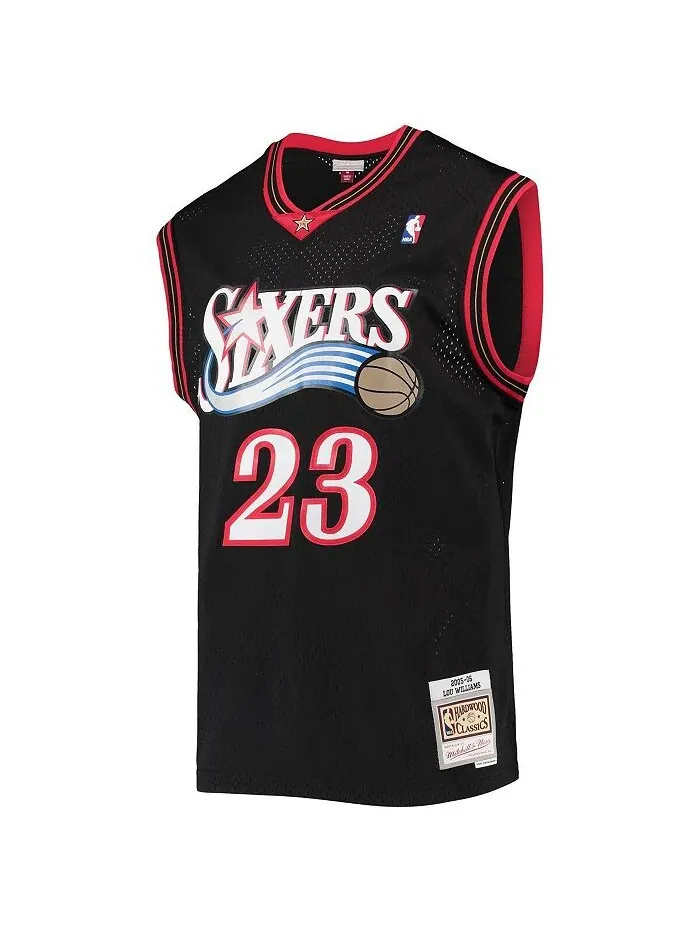 Мужская черная майка Lou Williams Philadelphia 76ers 2005-06 Hardwood Classics Swingman Mitchell & — изображение 3 из 3