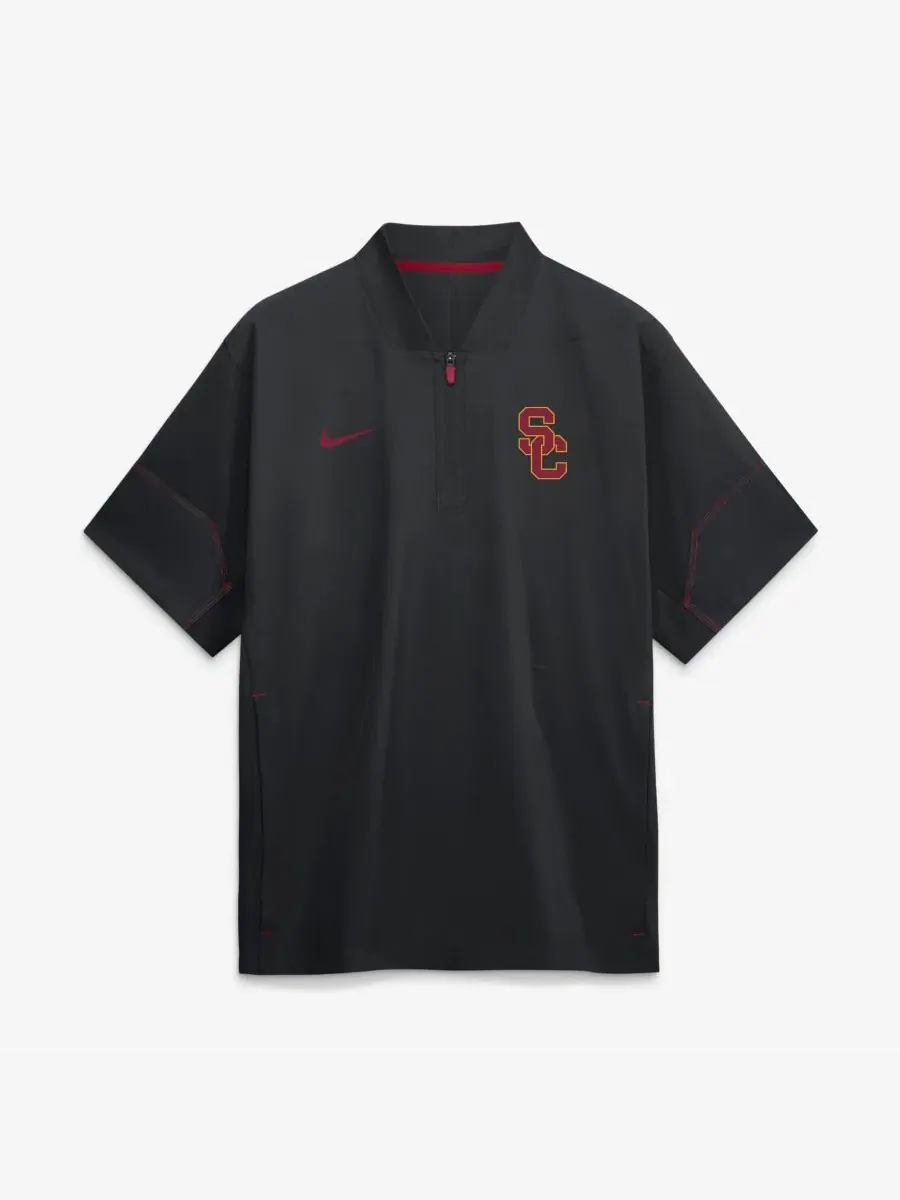 Куртка тренерская Nike USC Trojans 2026 с коротким рукавом, с четвертью-молнией
