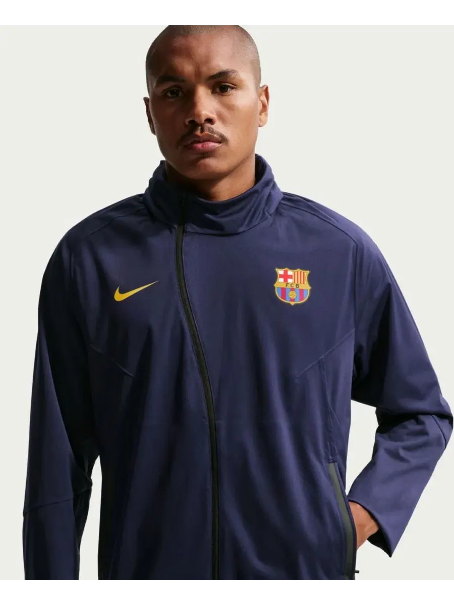 Ветрозащитная дождевая куртка с капюшоном Shield Strike Barcelona Nike — изображение 4 из 5, синий