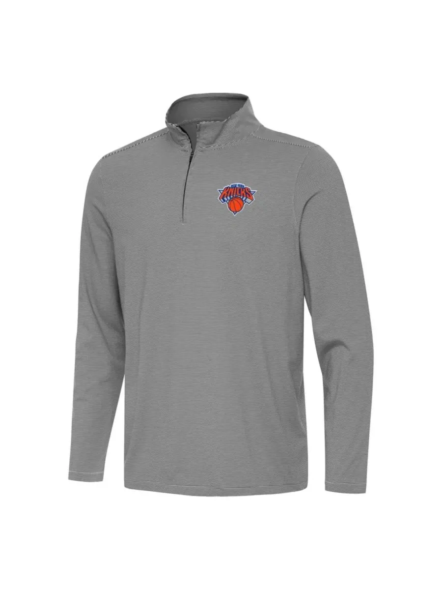 Топ с четверть-молнией New York Knicks Twine Quarter-Zip Antigua