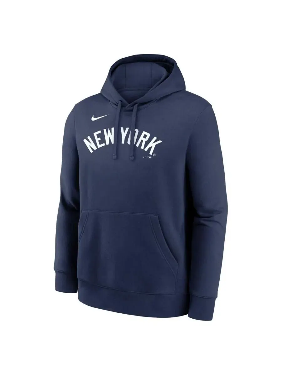 Худи с Dri-FIT и начесом, с капюшоном и карманом, New York Yankees Nike — изображение 2 из 3, темно-синий