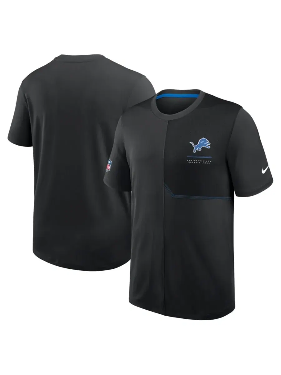 Футболка с коротким рукавом и сетчатыми вставками Detroit Lions Sideline UV Dri-FIT Coaches T-Shirt