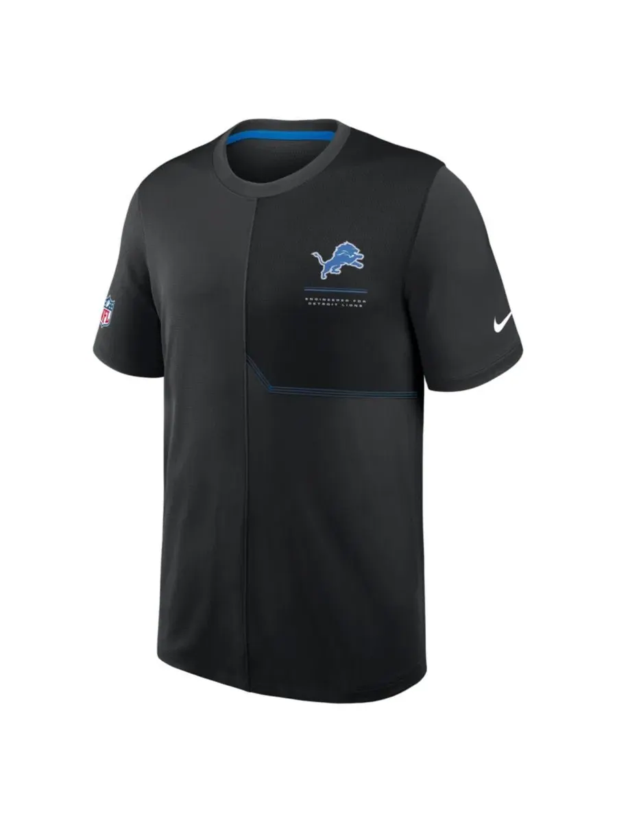 Футболка с коротким рукавом и сетчатыми вставками Detroit Lions Sideline UV Dri-FIT Coaches T-Shirt — изображение 2 из 3