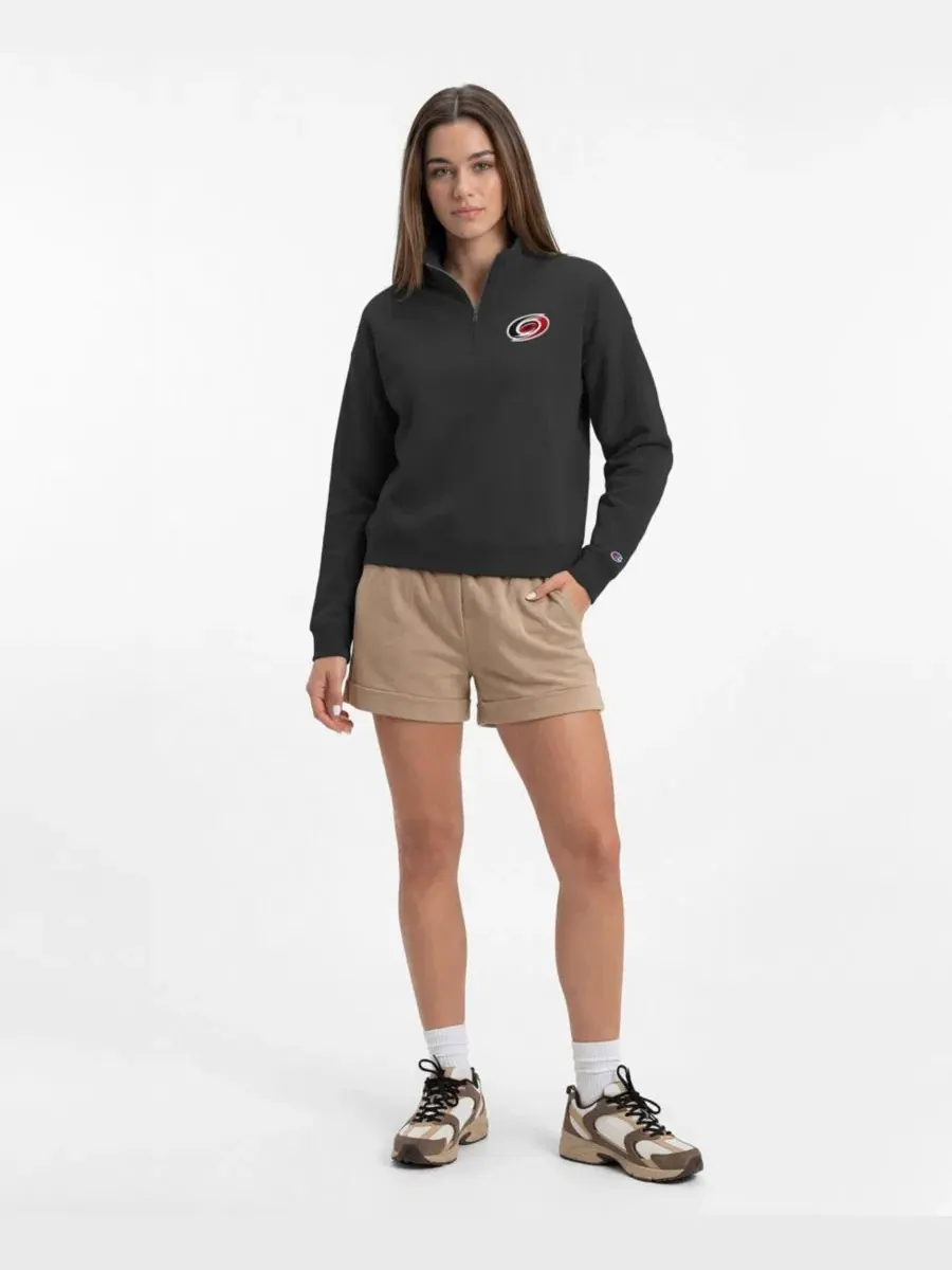 Женский свитшот с четверть-замком и принтом Carolina Hurricanes Champion — изображение 3 из 4, черный