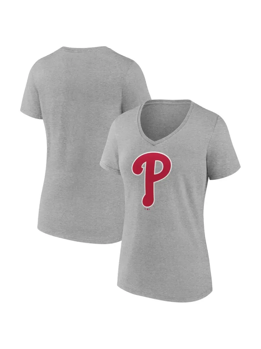 Футболка с V-образным вырезом с принтом Philadelphia Phillies Logo Athletic