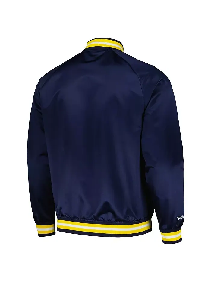 Мужская синяя куртка Indiana Pacers Hardwood Classics Throwback Wordmark с рукавом реглан и полной — изображение 3 из 3