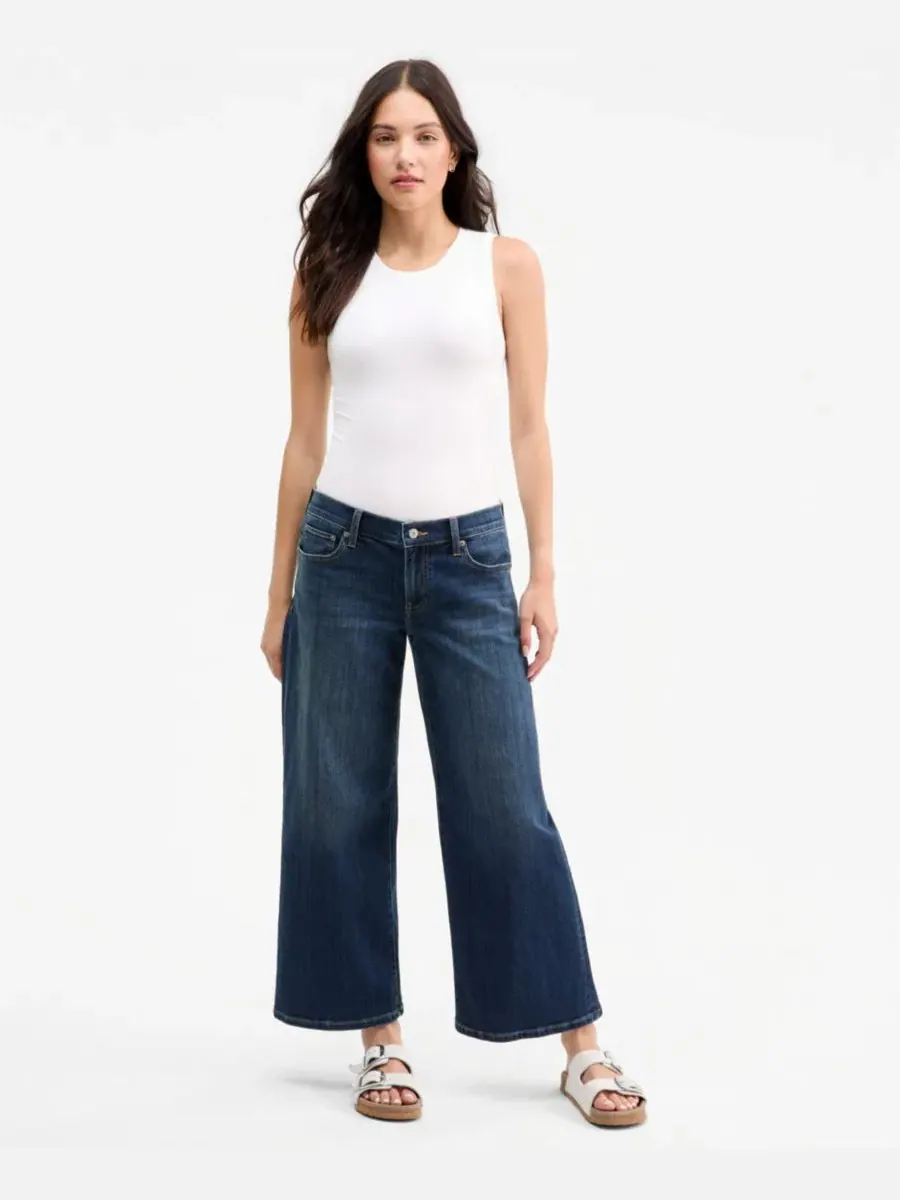 Джинсы женские с широкими штанинами и укороченной длиной, модель Sweet Mid-Rise Wide-Leg Ankle