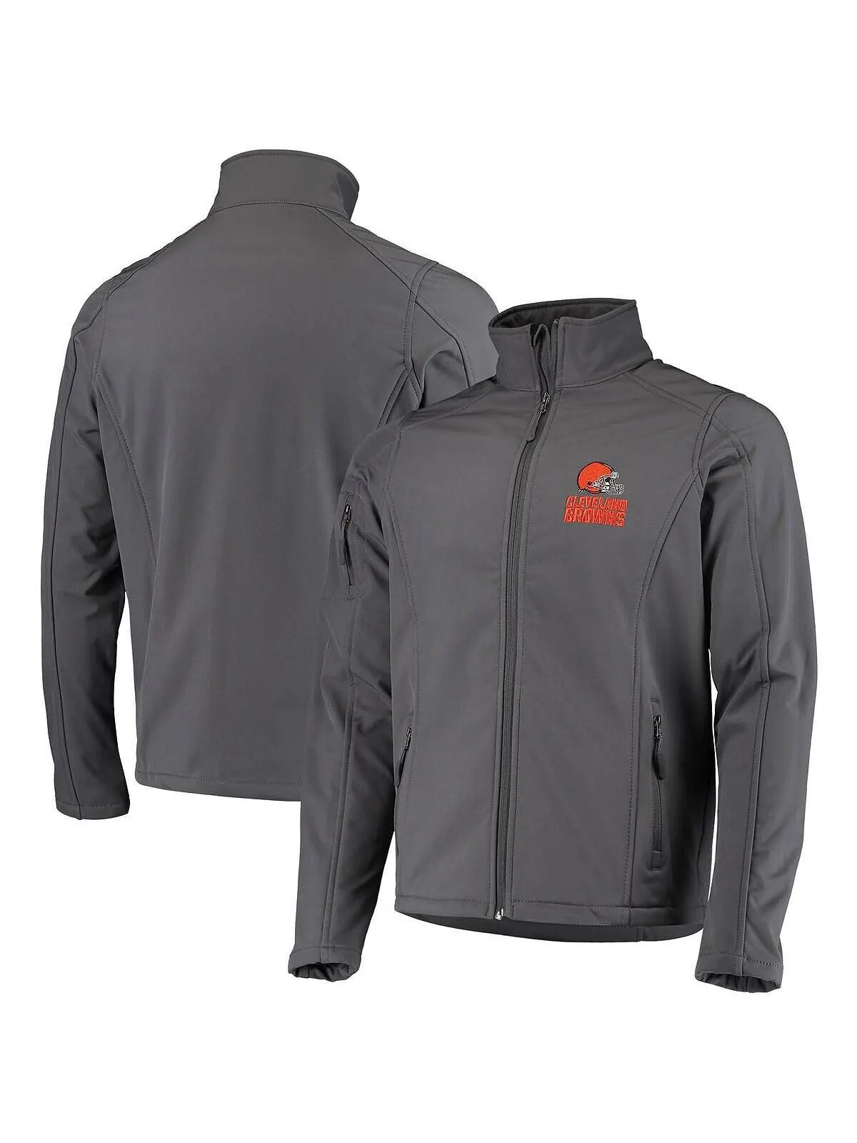 Мужская темно-серая куртка Cleveland Browns Sonoma Softshell с молнией во всю длину Dunbrooke — изображение 2 из 5