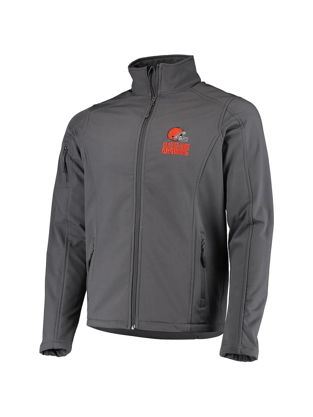 Мужская темно-серая куртка Cleveland Browns Sonoma Softshell с молнией во всю длину Dunbrooke — изображение 3 из 5