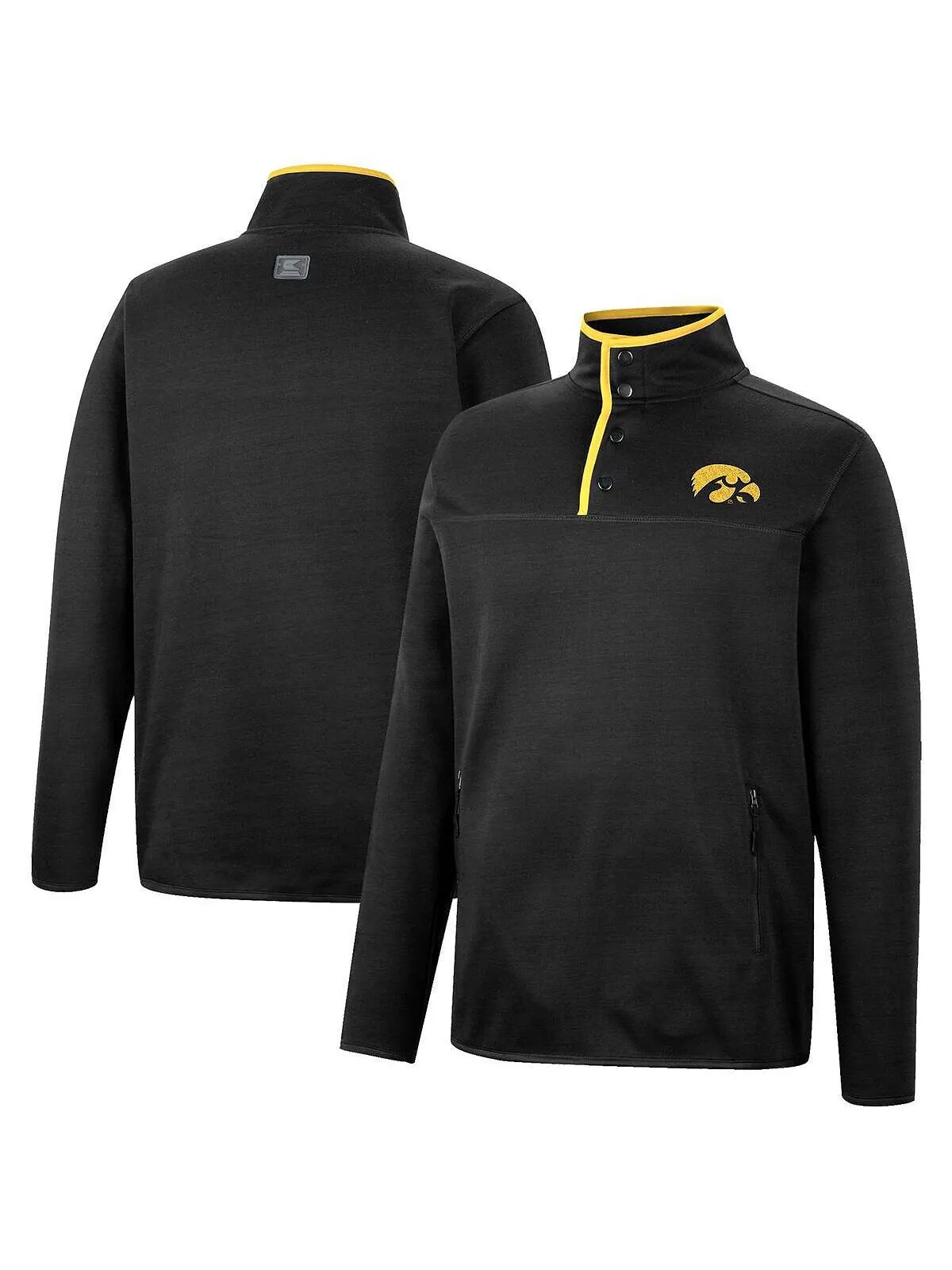 Мужская черная куртка iowa hawkeyes rebound quarter-snap Colosseum