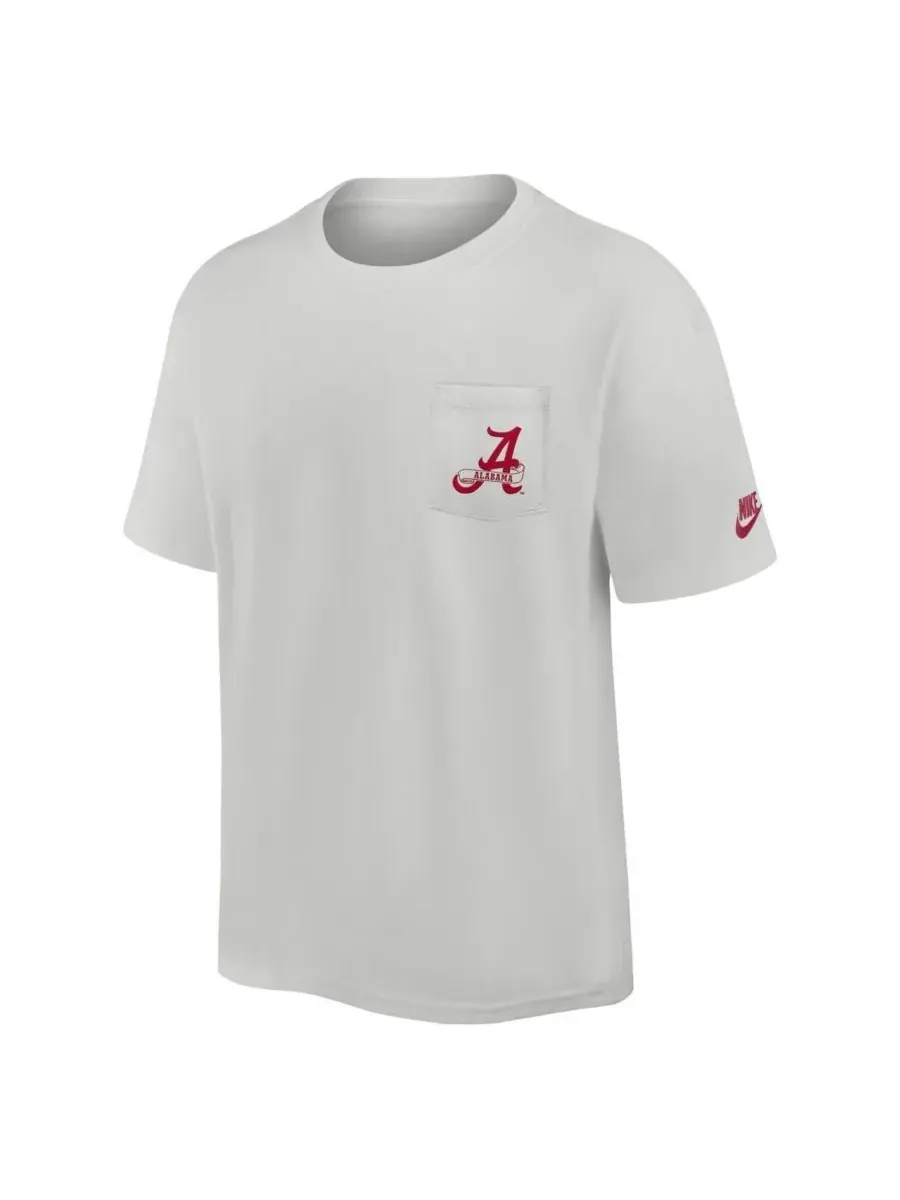 Nike Мужская серая футболка Alabama Crimson Tide Legacy 2-Hit Max90 с карманом — изображение 2 из 3, серый