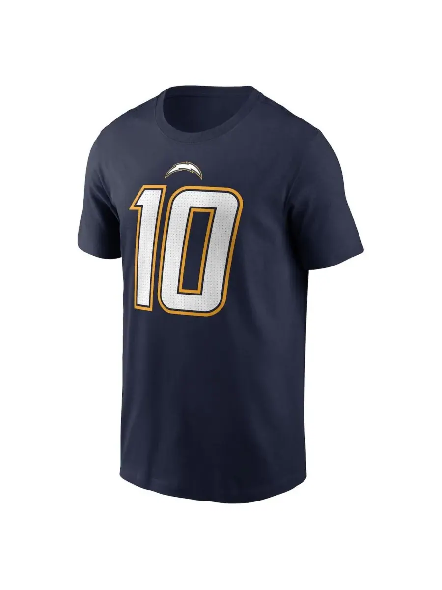 Nike Мужская темно-синяя футболка с именем и номером Джастина Герберта, Los Angeles Chargers — изображение 2 из 3