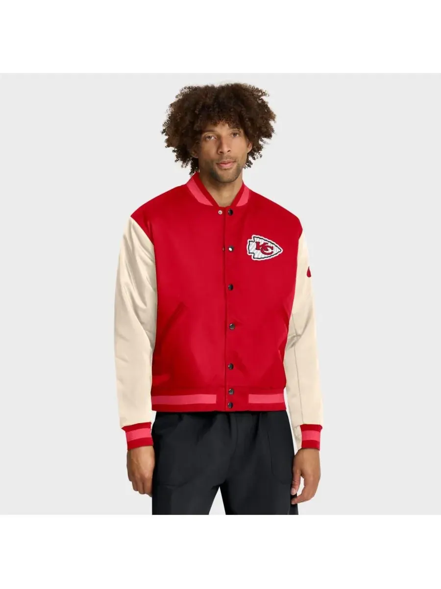 Nike Мужская куртка-бомбер Kansas City Chiefs Rewind Legacy с застежкой на кнопках