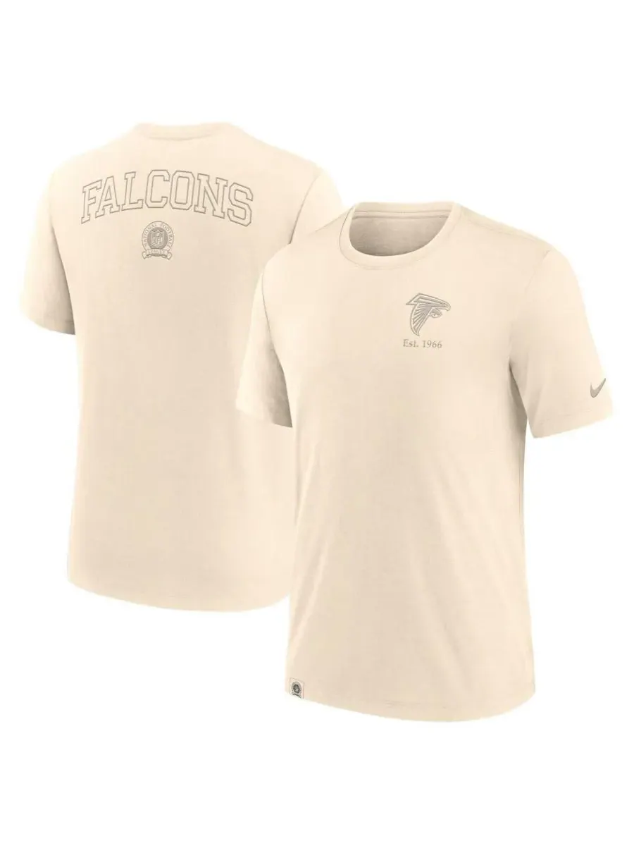 Nike Мужская кремовая футболка Atlanta Falcons Glory Tri-Blend