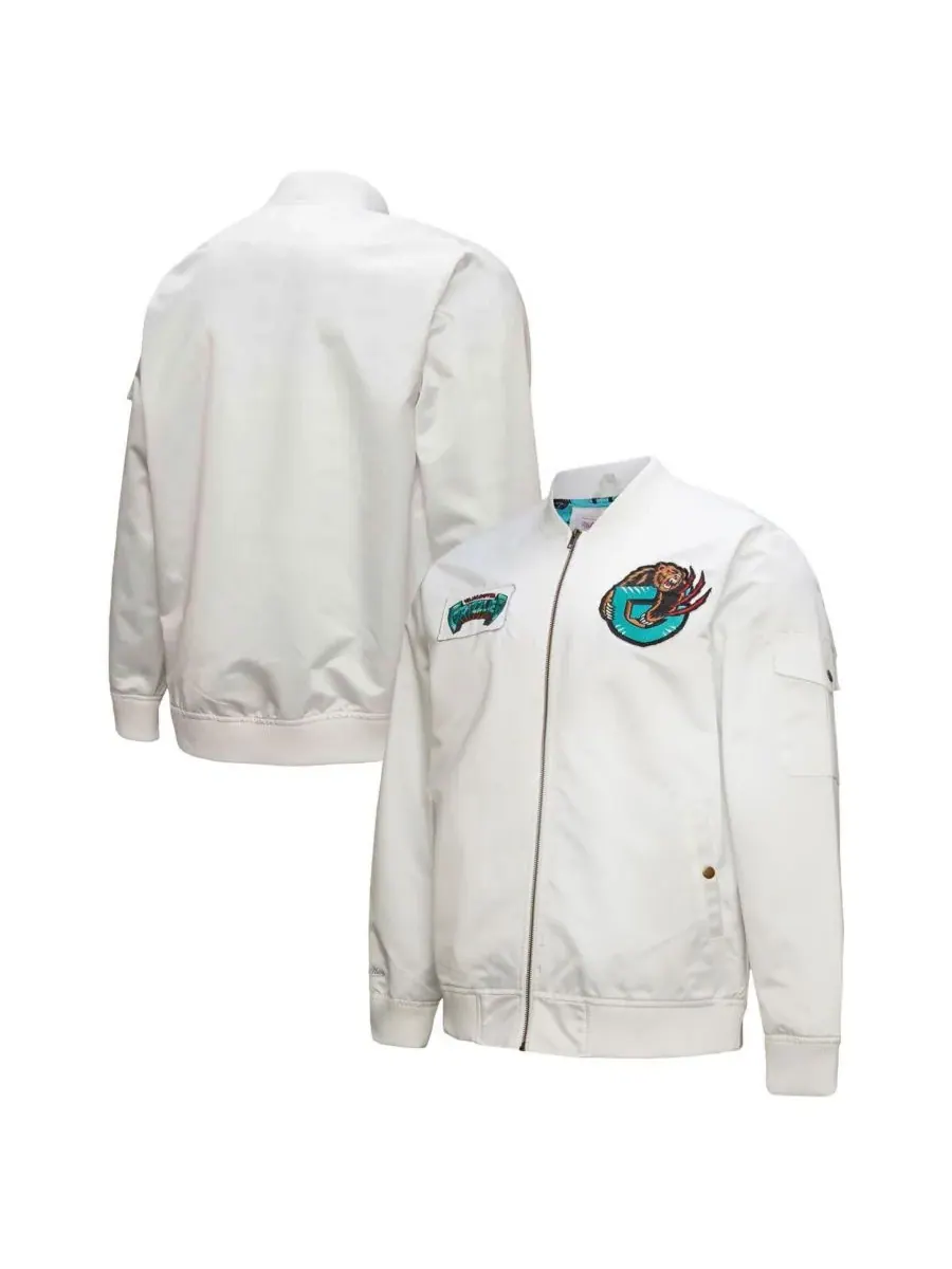 Mitchell & Ness Мужская белая атласная куртка на молнии с символикой команды Memphis Grizzlies