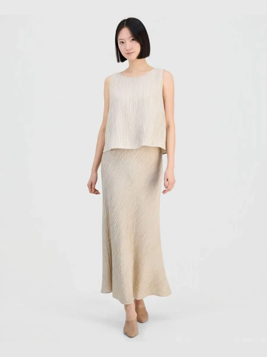 Женская шелковая фактурная юбка на резинке Eileen Fisher, Parus