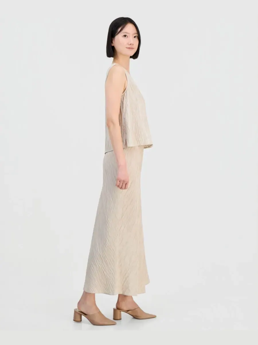 Женская шелковая фактурная юбка на резинке Eileen Fisher, Parus — изображение 2 из 4
