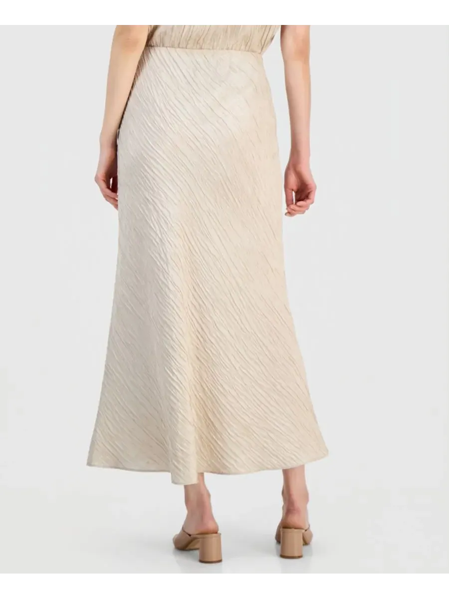 Женская шелковая фактурная юбка на резинке Eileen Fisher, Parus — изображение 3 из 4